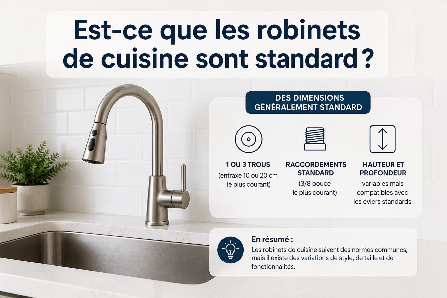 Est-ce que les robinets de cuisine sont standard