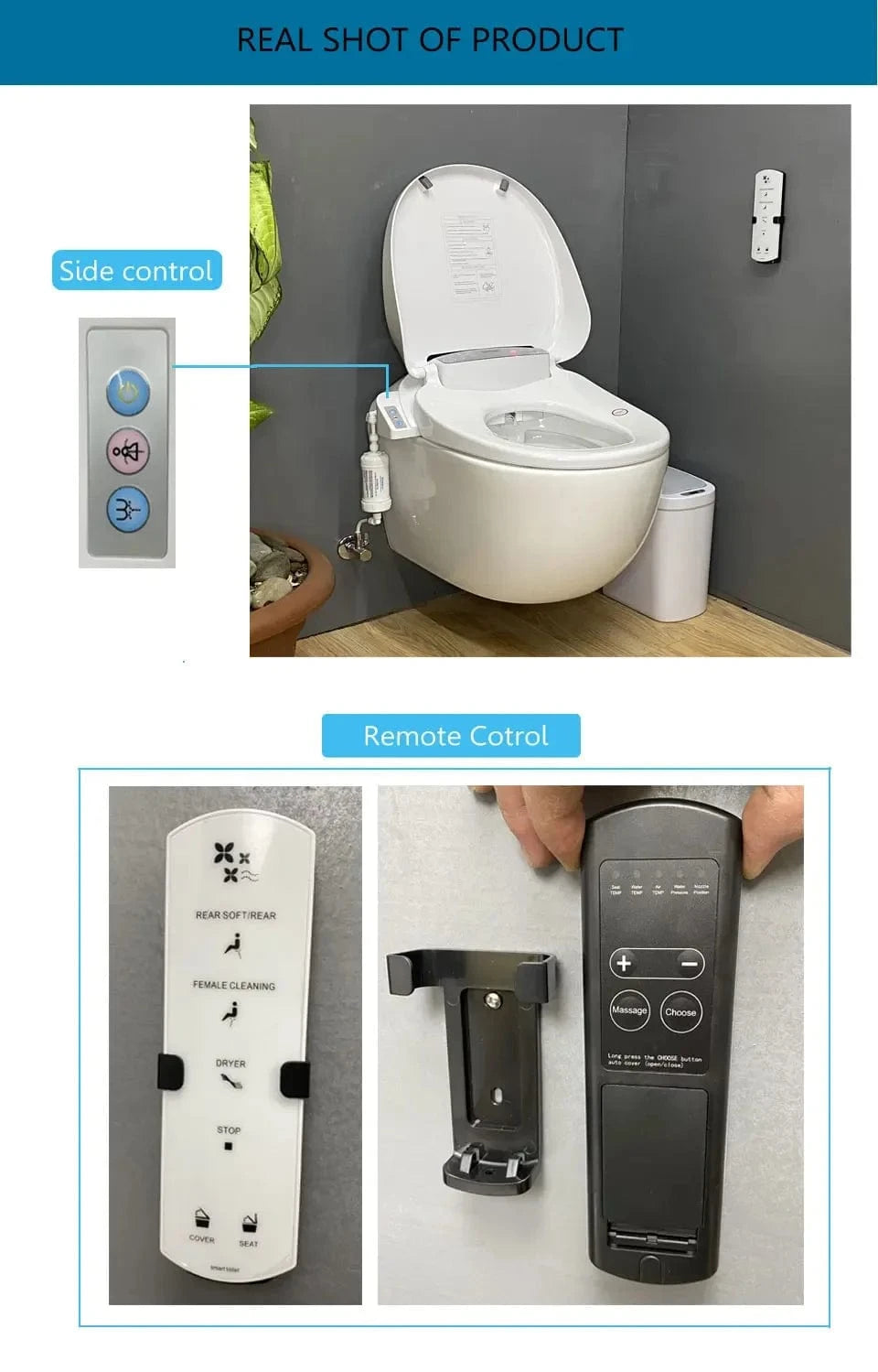 Mitigeo Abattant WC Japonais avec Télécommande