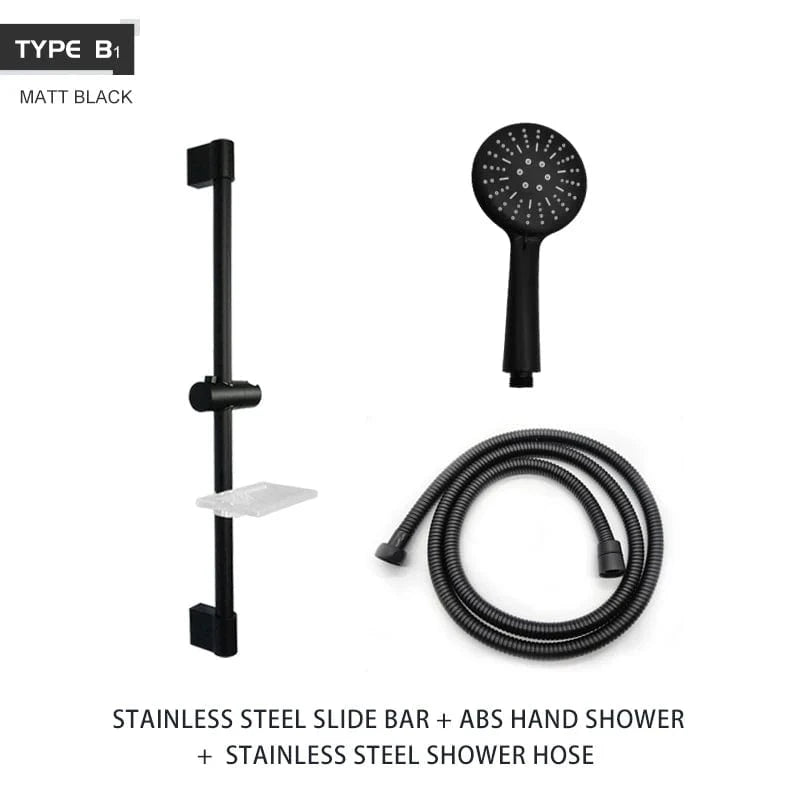 B1 Whole Set Black Accroche Pommeau de Douche Mitigeo