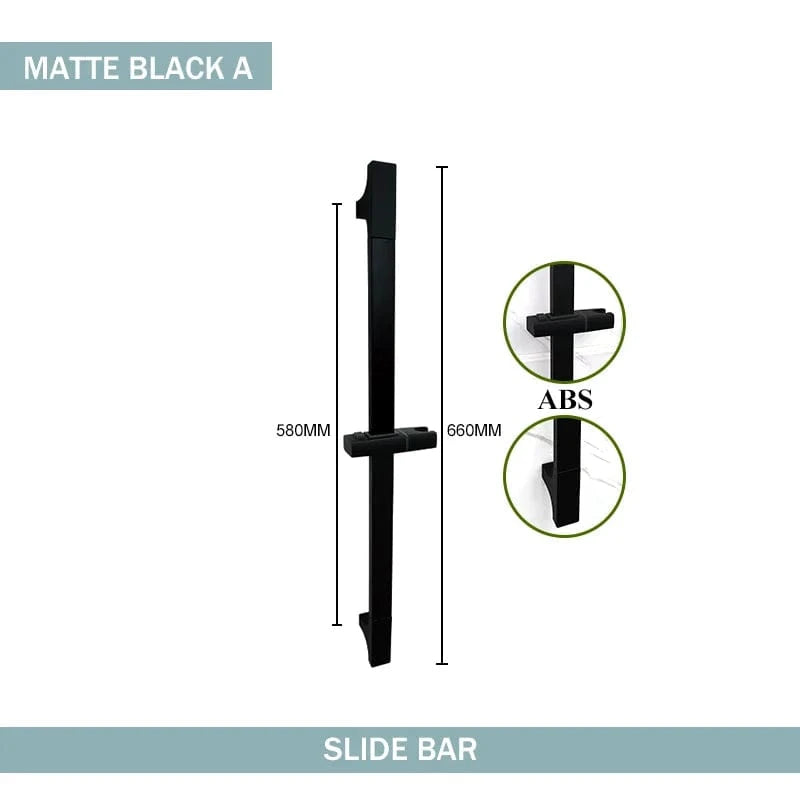 Mitigeo A Slide Bar Black Barre Pommeau de Douche