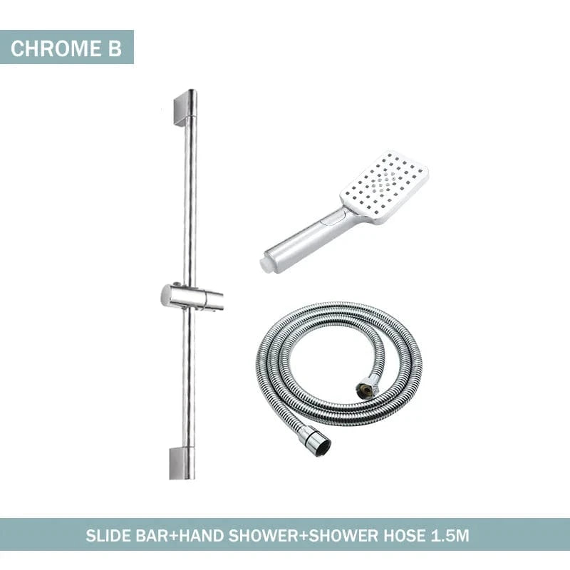 Mitigeo B Whole Set Chrome Barre Pommeau de Douche