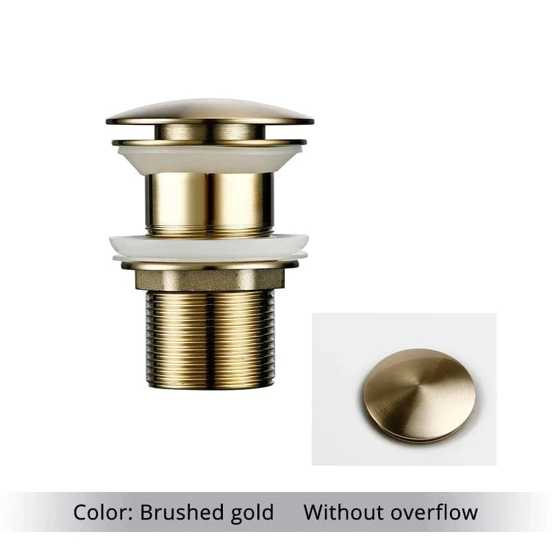 Or brossé 1 Bonde de Lavabo Clic Clac Mitigeo