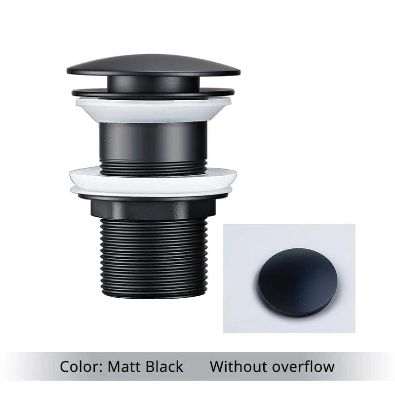 Noir mat 1 Bonde de Lavabo Clic Clac Mitigeo
