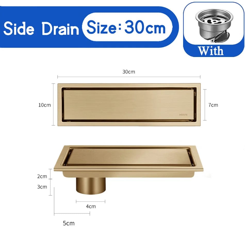Or 30cm S Caniveau de Douche à Carreler Mitigeo