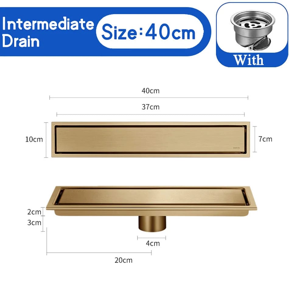 Or 40cm Caniveau de Douche à Carreler Mitigeo