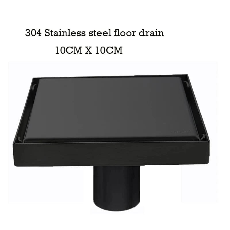 Black 10 X 10 CM Caniveau de Douche à l'Italienne Mitigeo