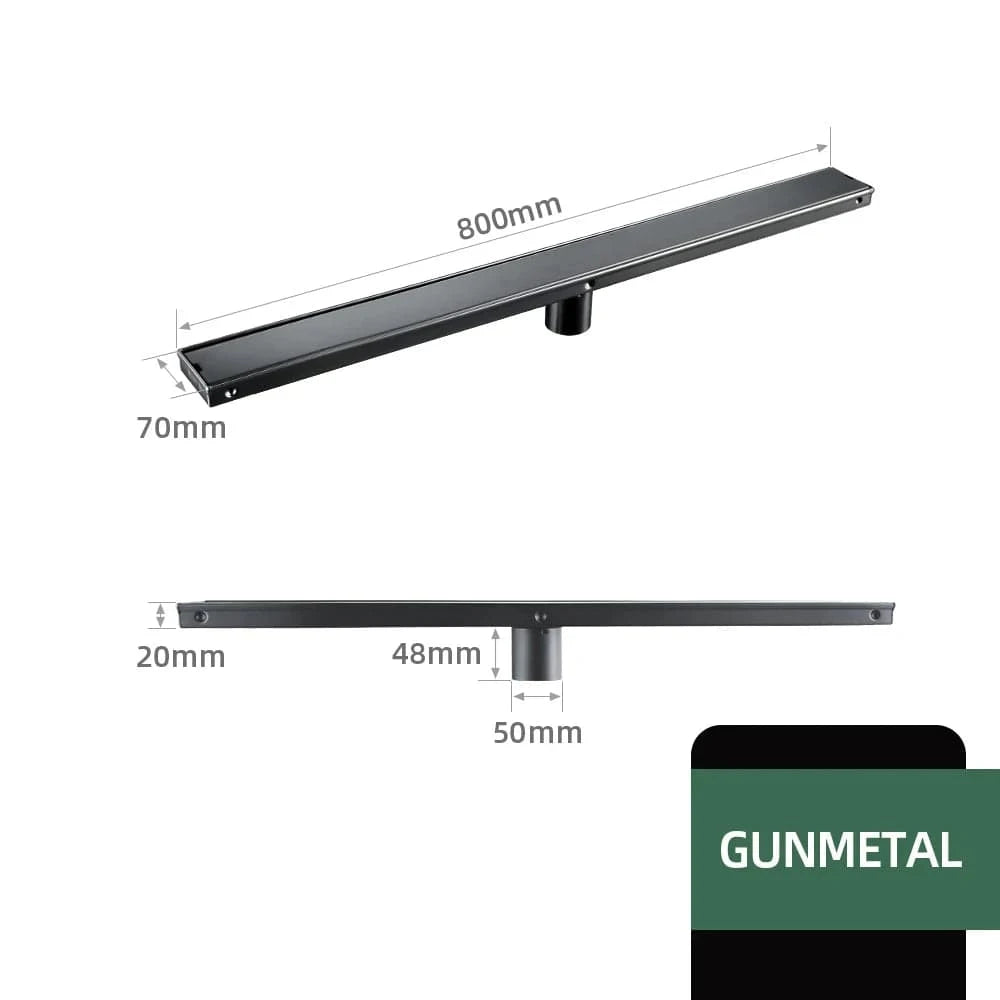 Bronze 800mm Caniveau de Douche Italienne Mitigeo