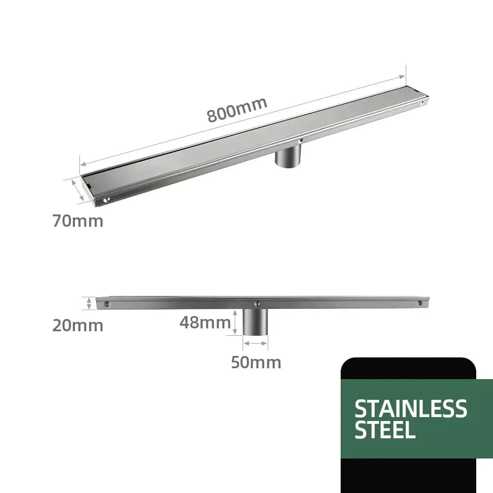 Inox 800mm Caniveau de Douche Italienne Mitigeo