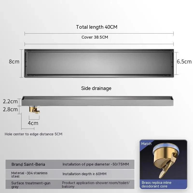 C 40x8cm Caniveau de Douche Mitigeo