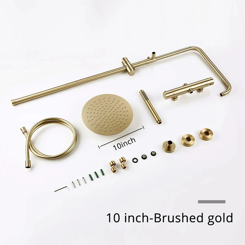 Brushed gold-10Inch Colonne de Douche Doré Mitigeo