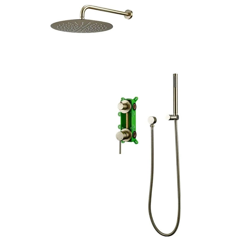 Or brossé - A / 20 cm Colonne de Douche Dorée Mitigeo