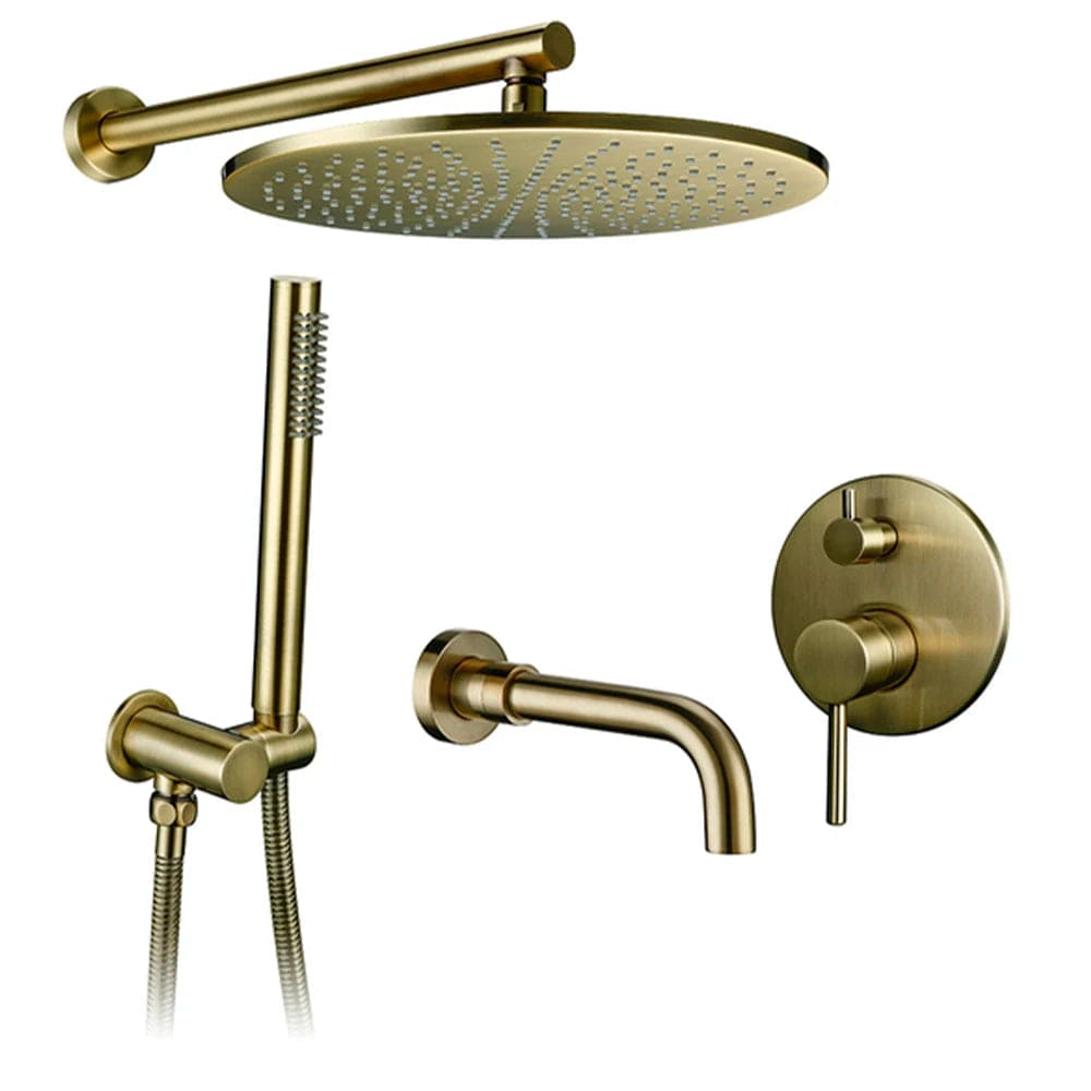 Or brossé 1 / 20 cm / 150mm Colonne de Douche Encastré Mitigeo