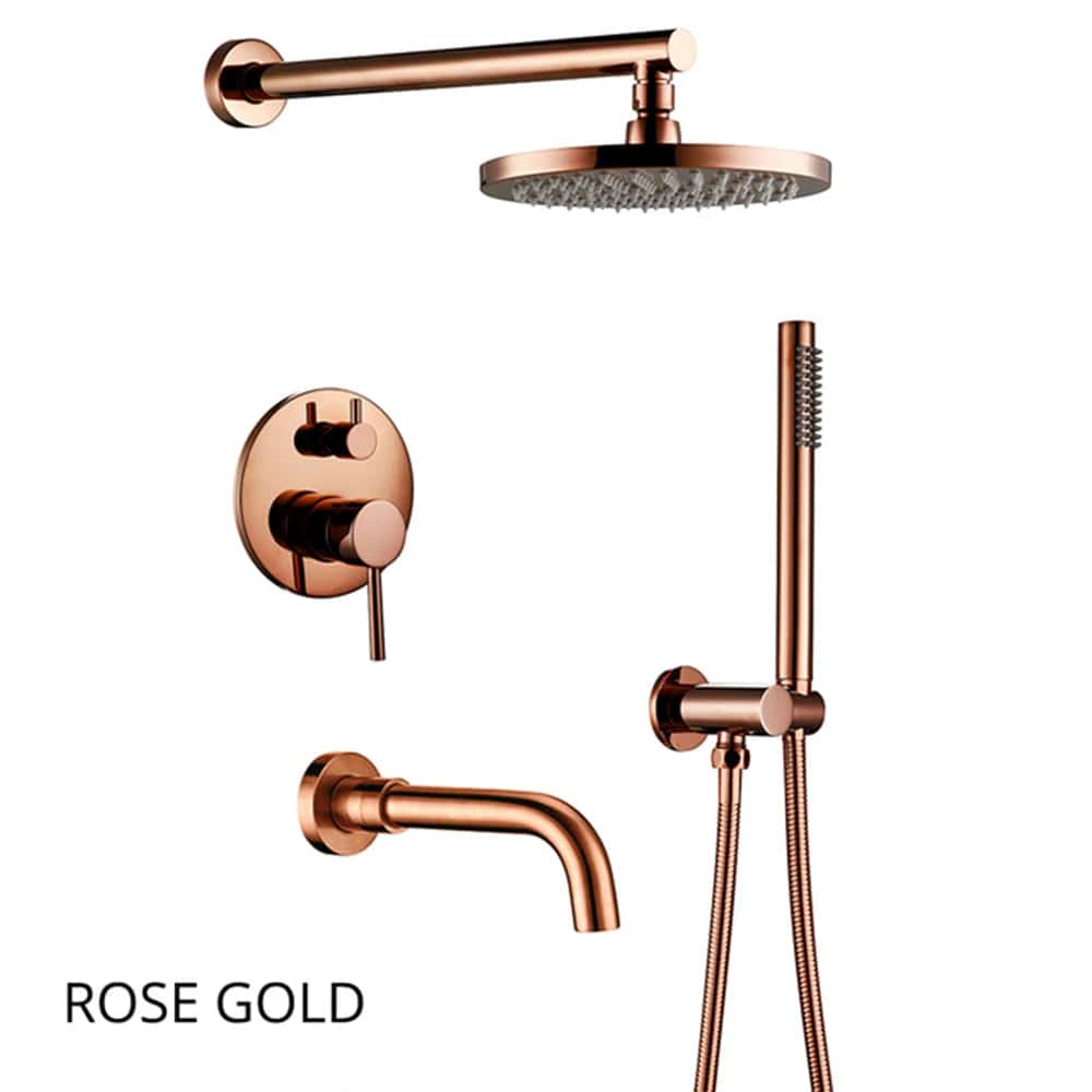 Or rose / 20 cm / 150mm Colonne de Douche Encastré Mitigeo