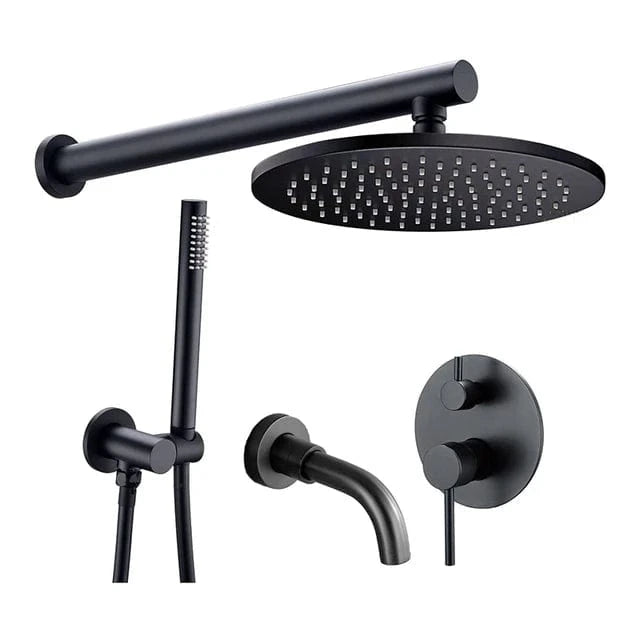 Noir / 20 cm / 150mm Colonne de Douche Encastré Mitigeo