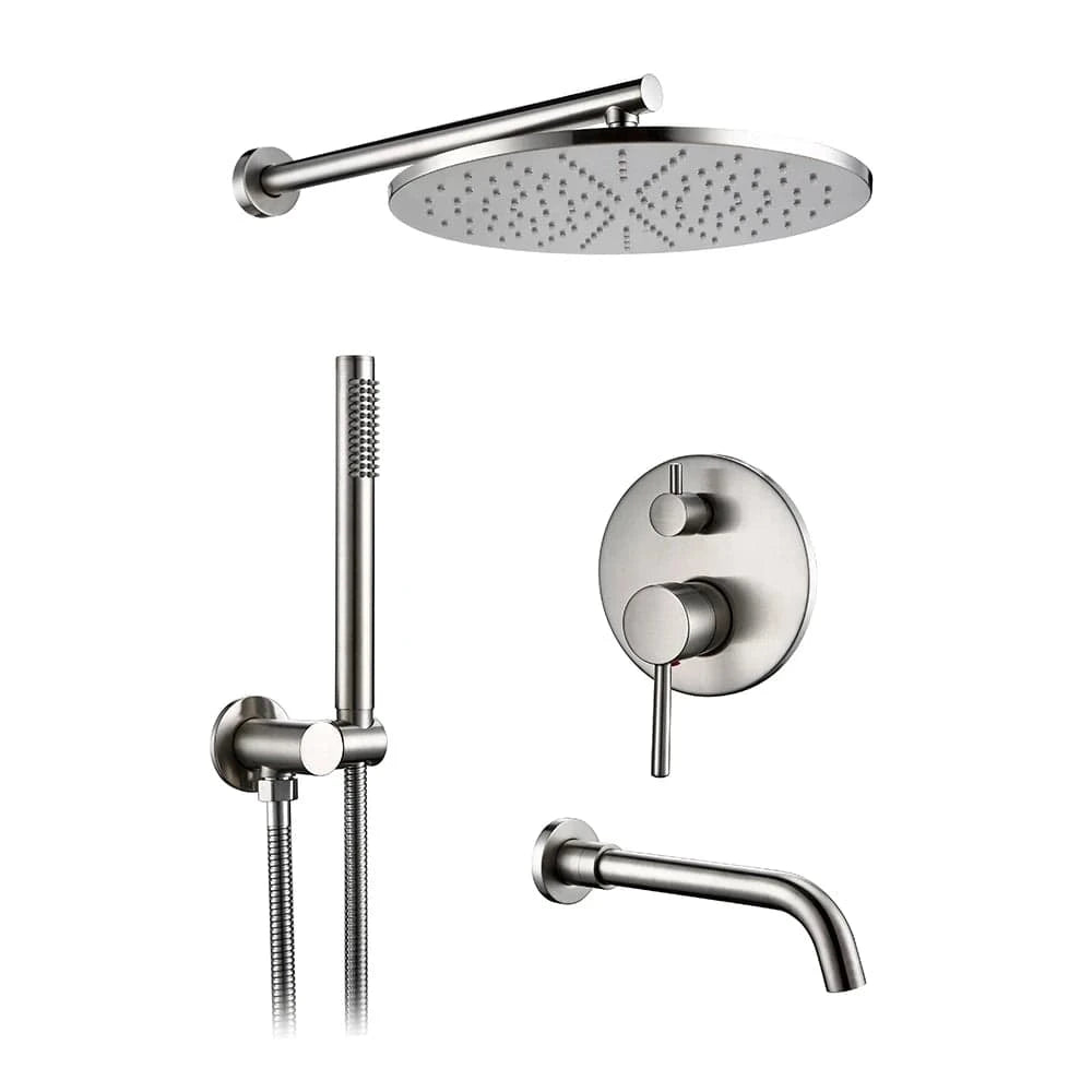 Chrome brossé / 20 cm / 150mm Colonne de Douche Encastré Mitigeo