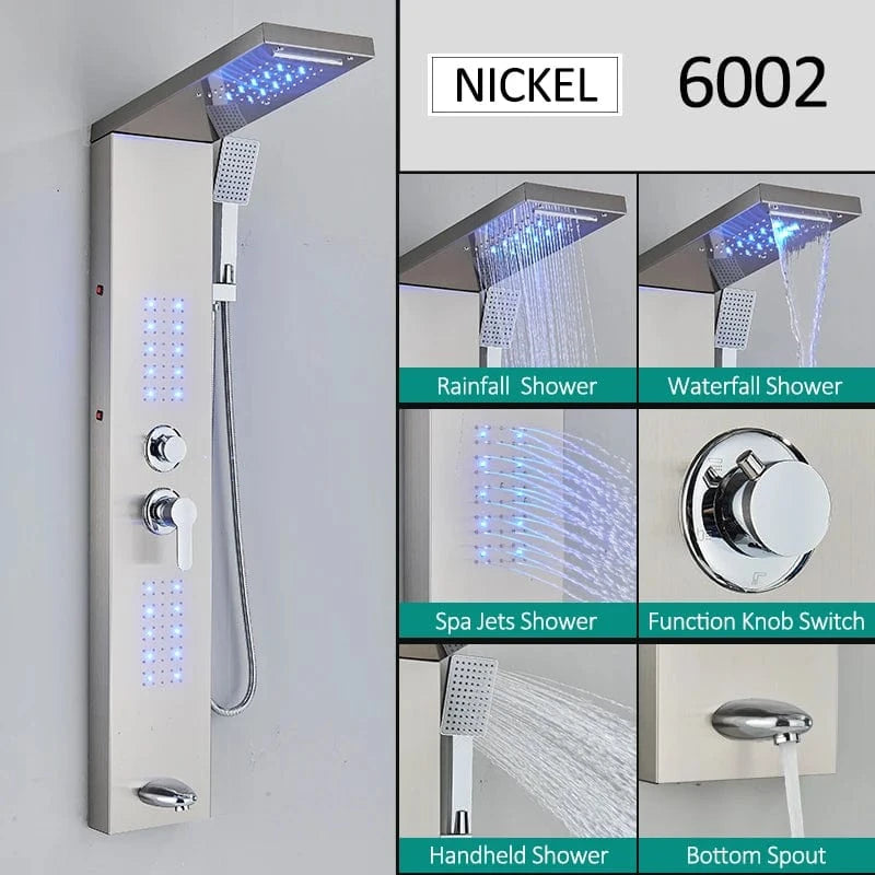Nickel 6002 Colonne de Douche Hydromassante Haut de Gamme Mitigeo