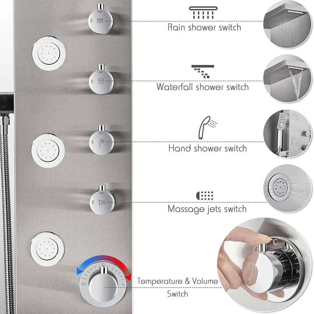 Colonne de Douche Hydromassante Thermostatique Mitigeo