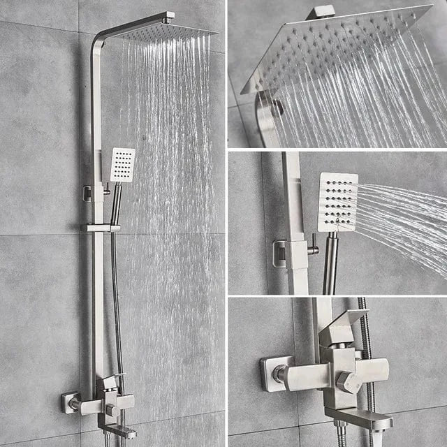 Nickel Colonne de Douche Noire Mitigeo