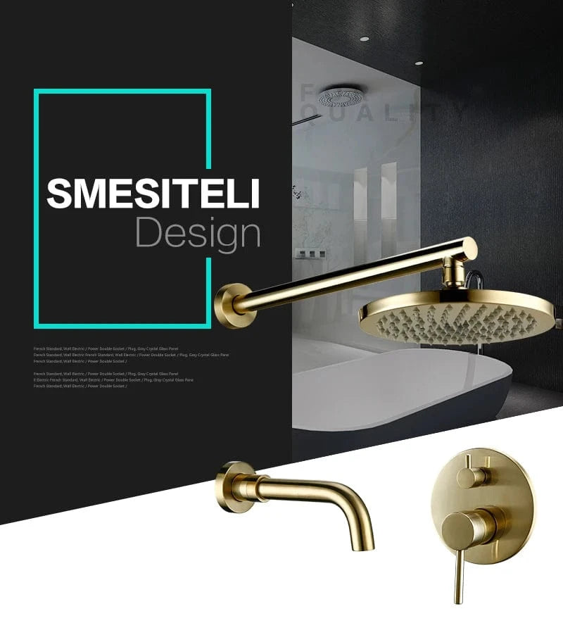 Colonne de Douche Or Brossé Mitigeo