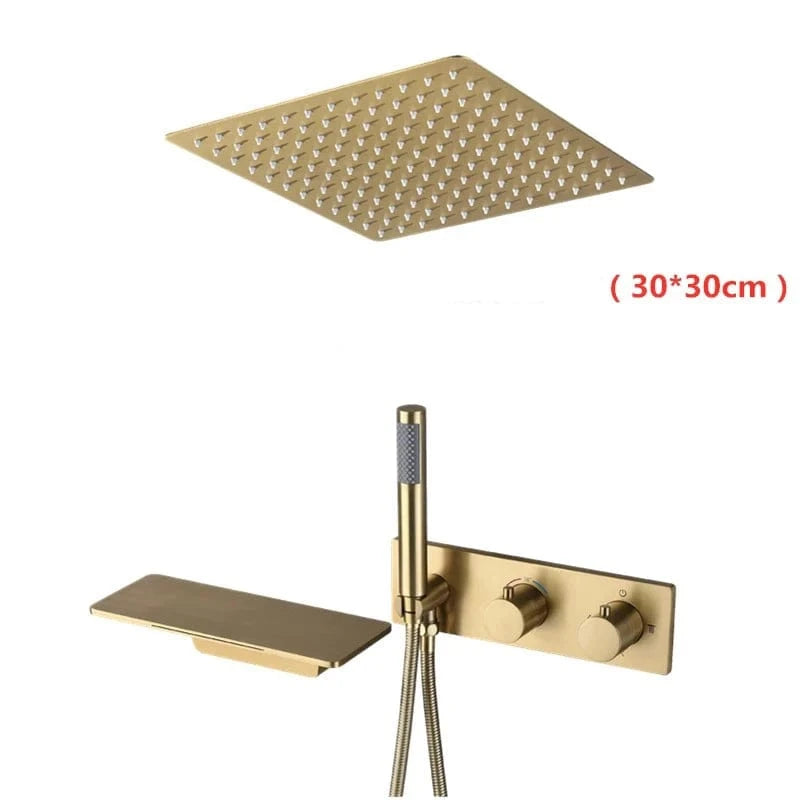 B - Avec Mitigeur cascade Colonne de Douche Or Mitigeo