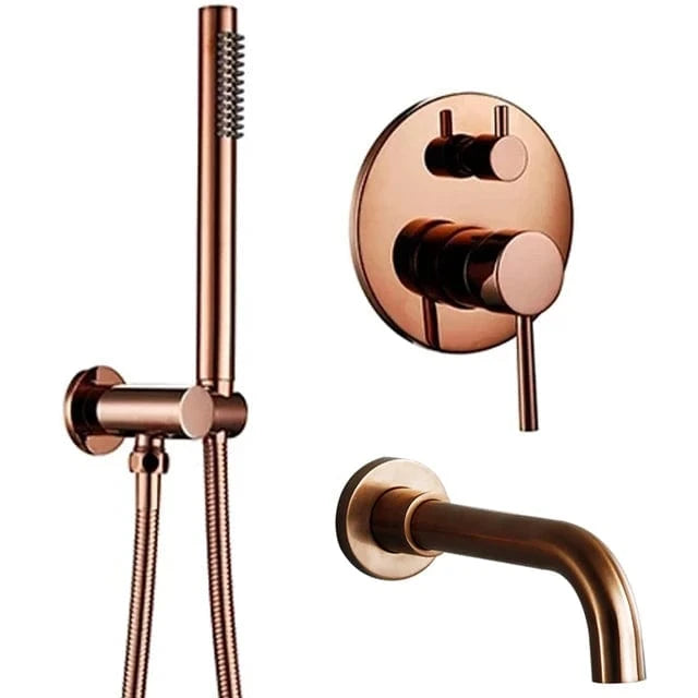 Mitigeo Rose Or / 260mm Colonne de Douche pour Baignoire