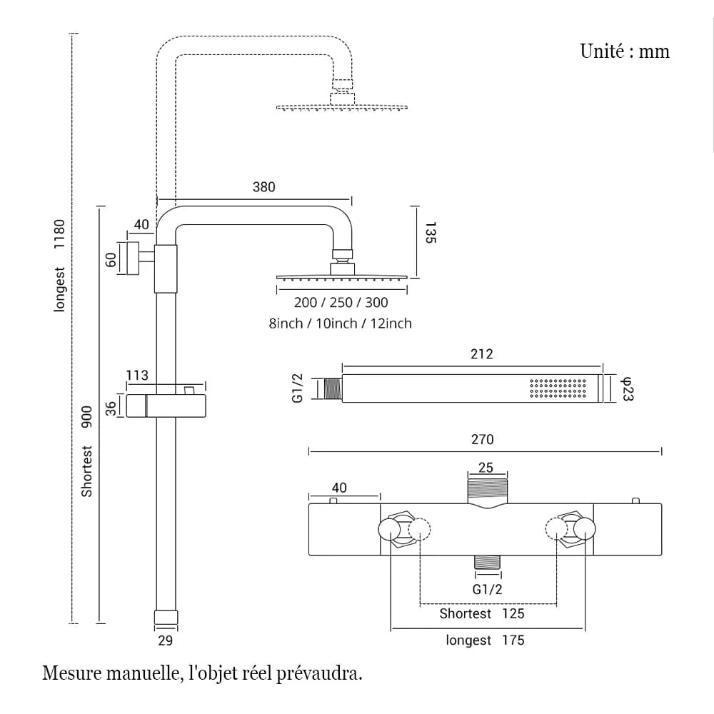 Colonne de Douche Thermostatique Mitigeo