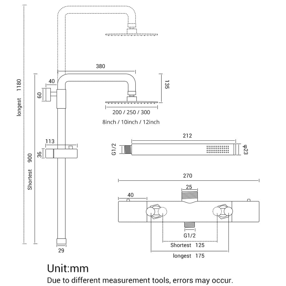 Colonnes de Douche Thermostatique Mitigeo
