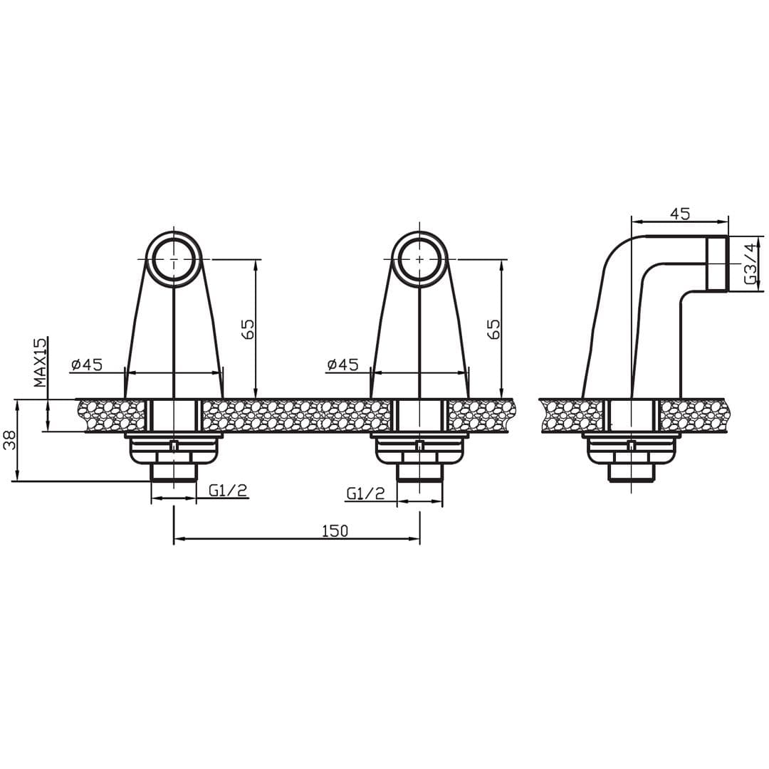 Colonnette pour Robinet de Baignoire Mitigeo
