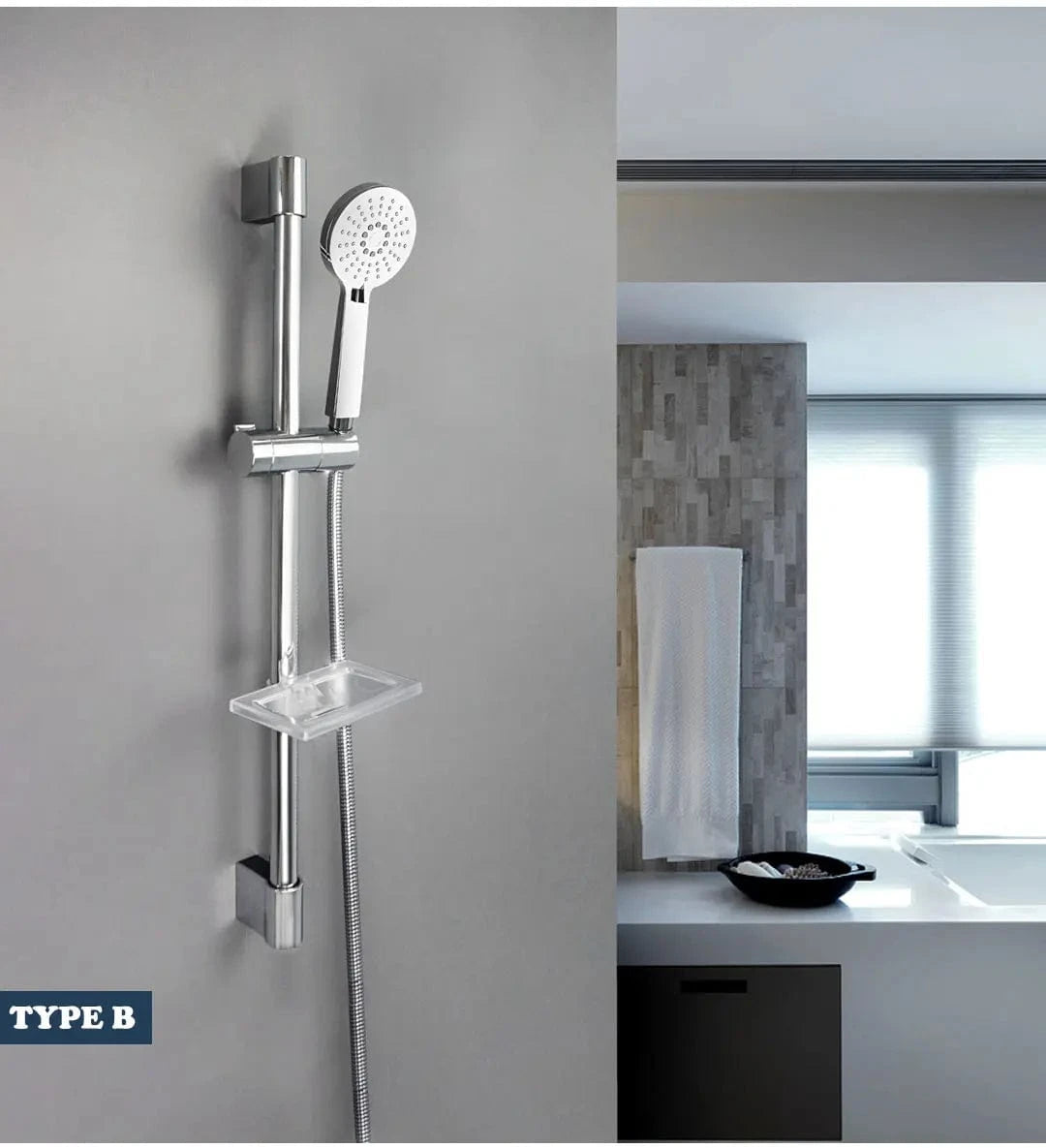 Compris Mitigeurs et Barre de Douche avec Flexible et Douchette Mitigeo