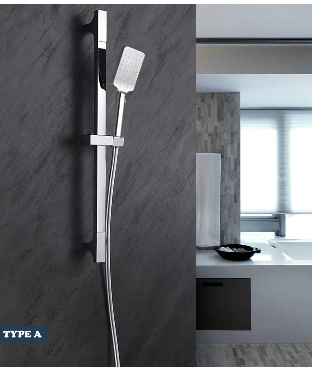 Compris Mitigeurs et Barre de Douche avec Flexible et Douchette Mitigeo