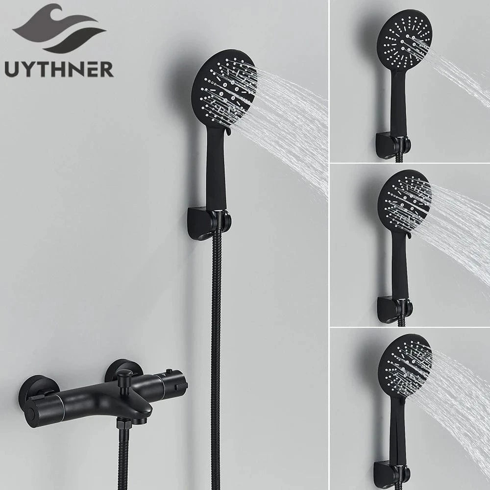 Ensemble Mitigeur douche Noir A Douche Thermostatique Mitigeo