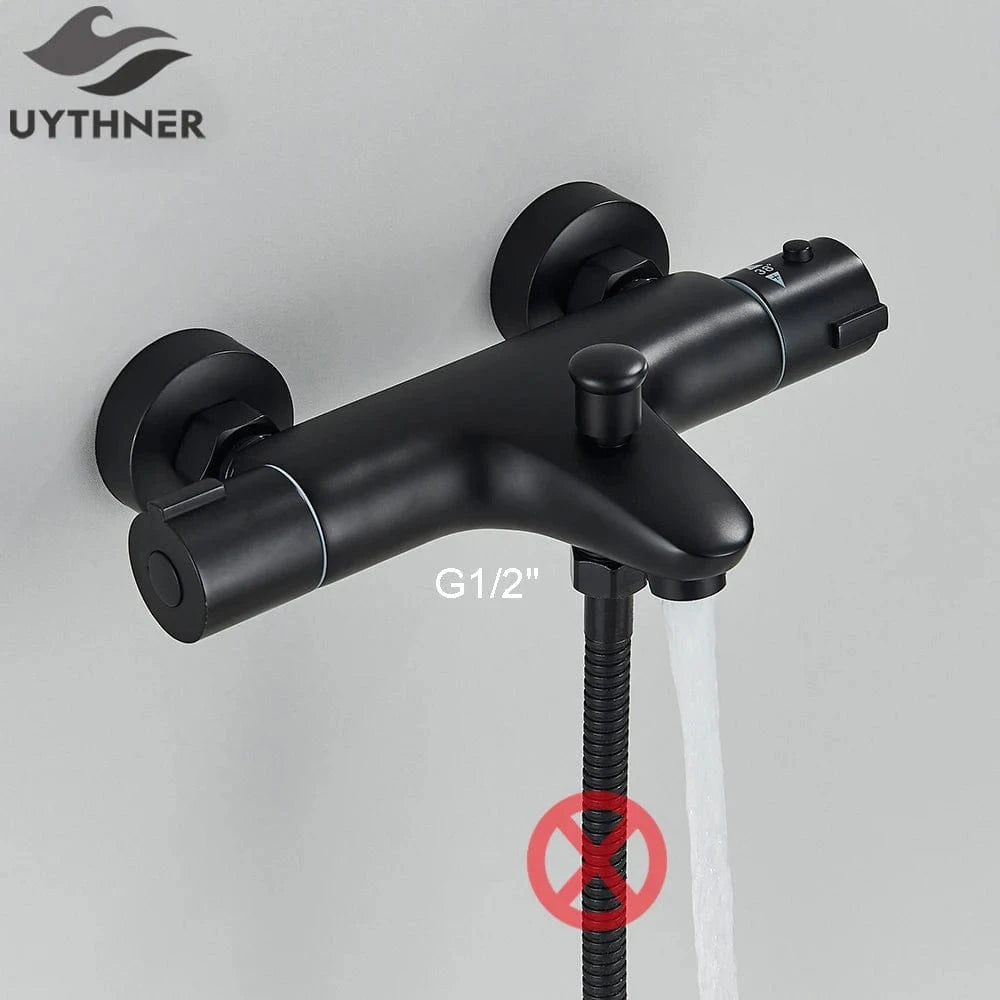 Mitigeur Noir A Douche Thermostatique Mitigeo