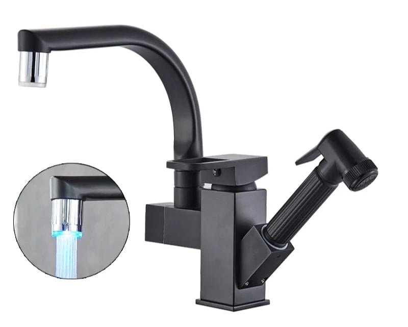 Matte Black LED Douchette Mitigeur Cuisine Mitigeo
