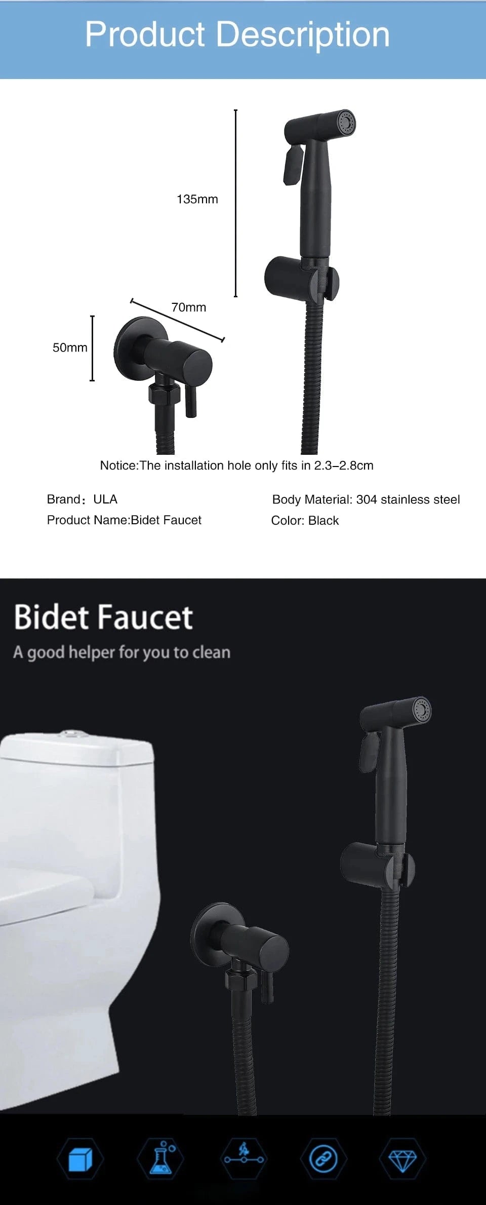 Douchette pour Toilette Mitigeo