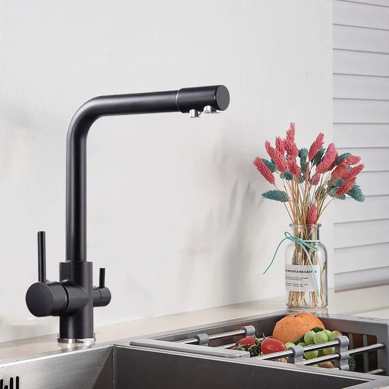 Noir Chrome-A Mitigeur Cuisine 3 Voies Mitigeo
