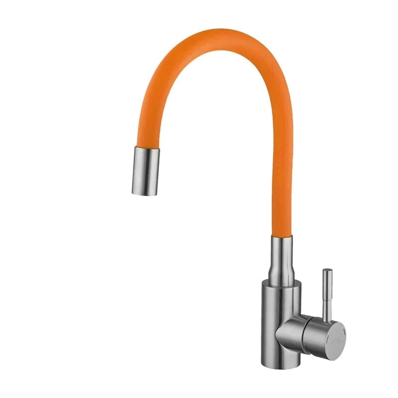 Orange Mitigeur Cuisine Noir avec Douchette Mitigeo