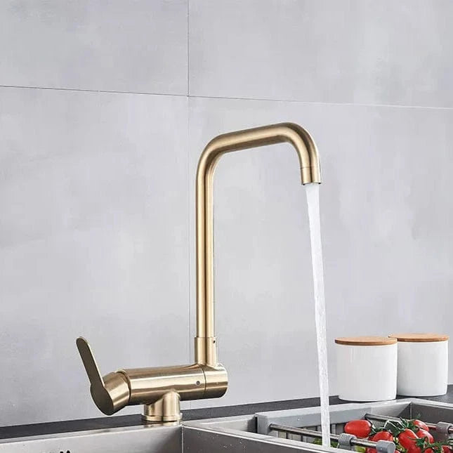 Mitigeur Cuisine Rabattable Doré Mitigeo