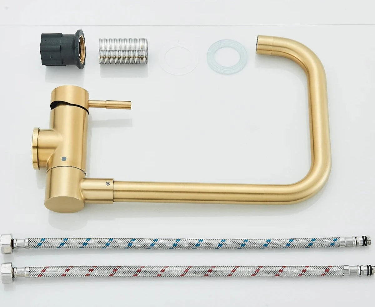 Mitigeur Cuisine Rabattable Doré Mitigeo