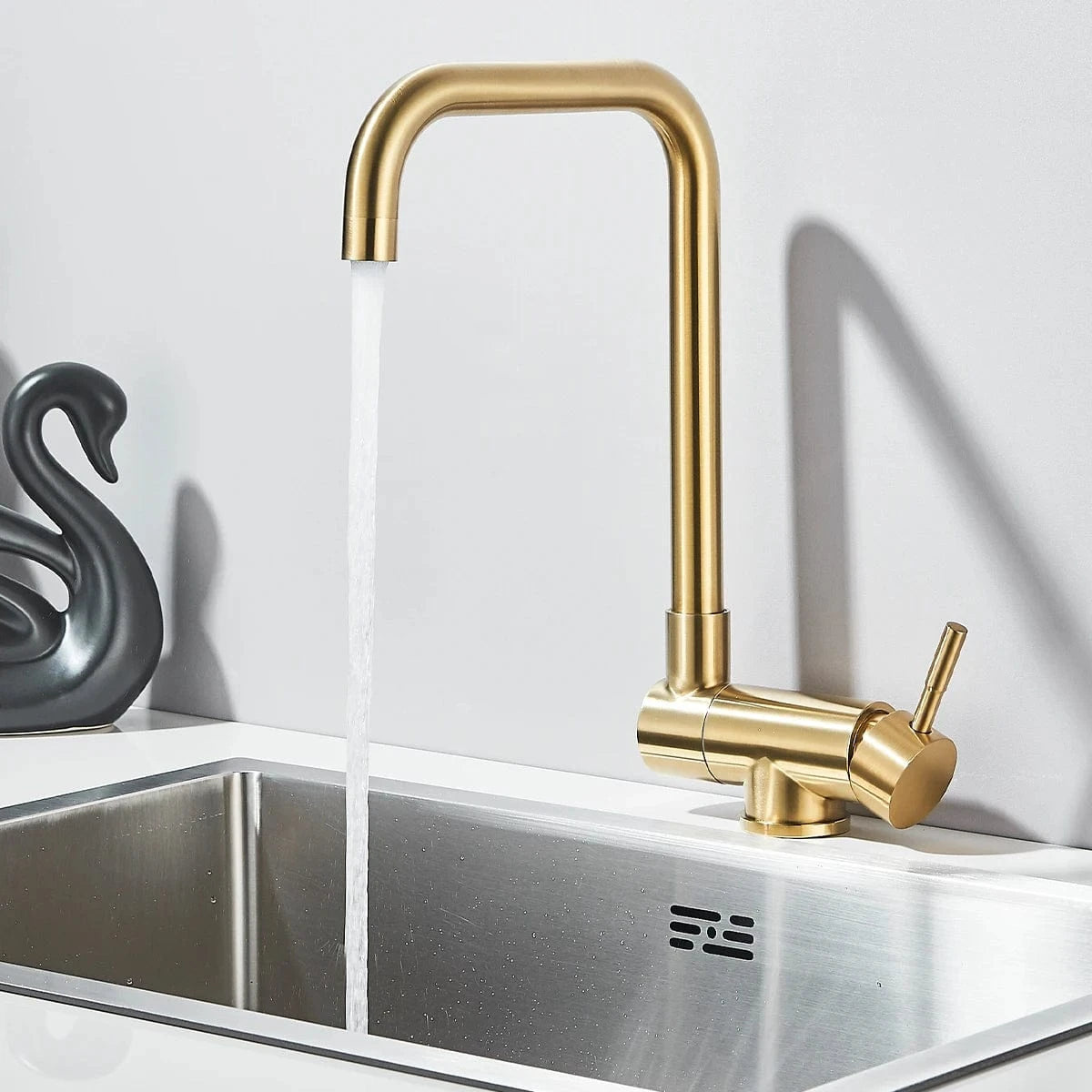 Mitigeur Cuisine Rabattable Doré Mitigeo