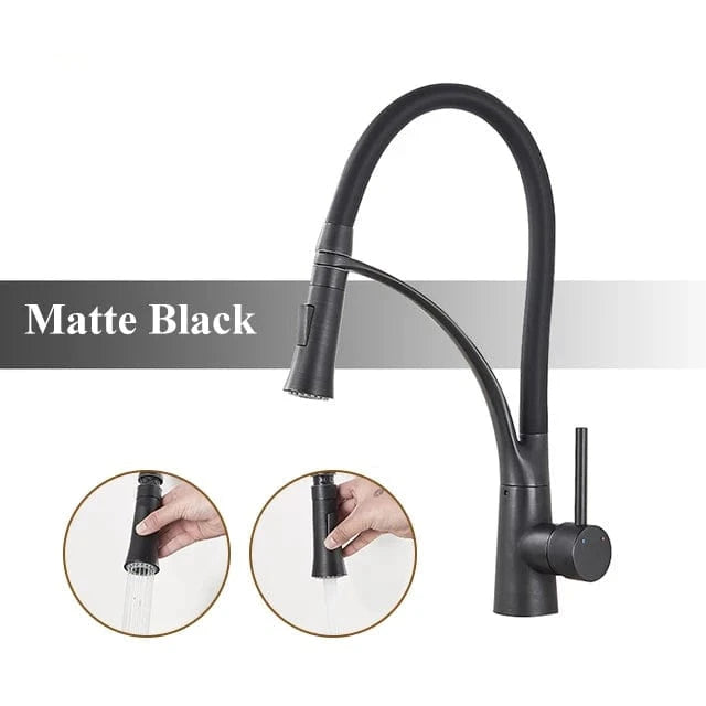 Mitigeo Noir mat Mitigeur de Cuisine avec Douchette