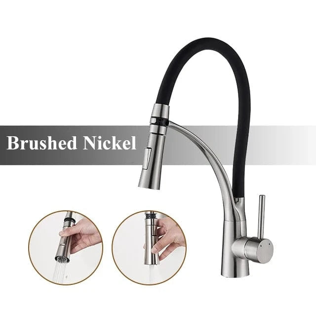 Mitigeo Nickel Brosse Mitigeur de Cuisine avec Douchette