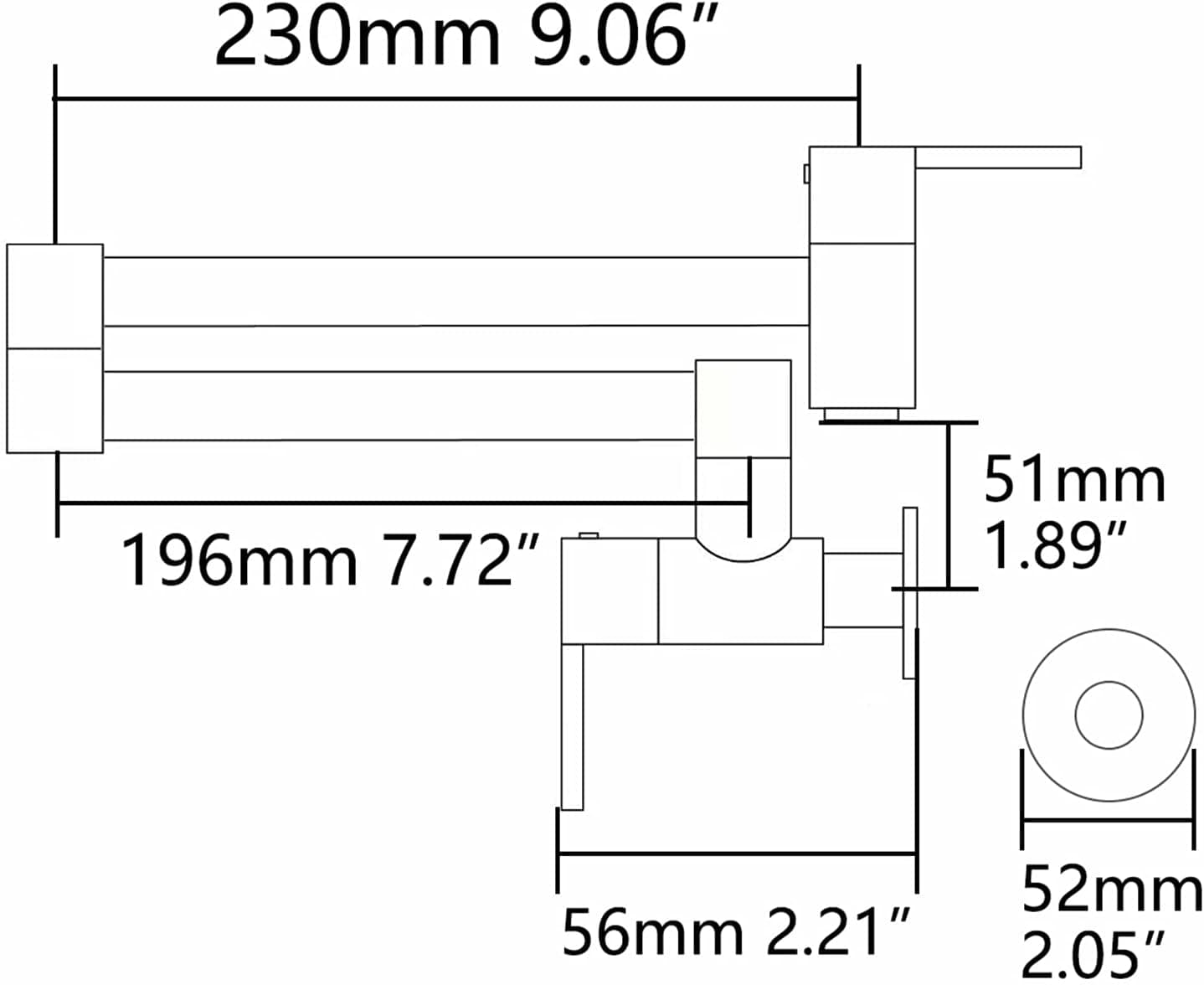 Mitigeo Mitigeur de Cuisine Rabattable