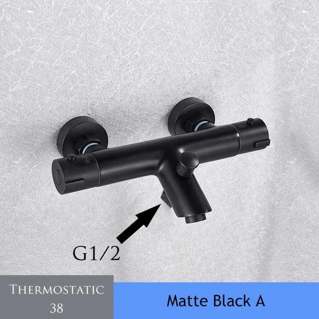 Noir A Mitigeur de Douche Thermostatique Mitigeo
