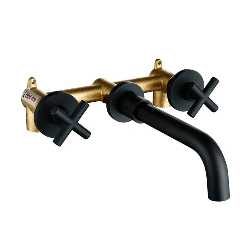 Noire Matte Mitigeur Encastrable Lavabo Mitigeo