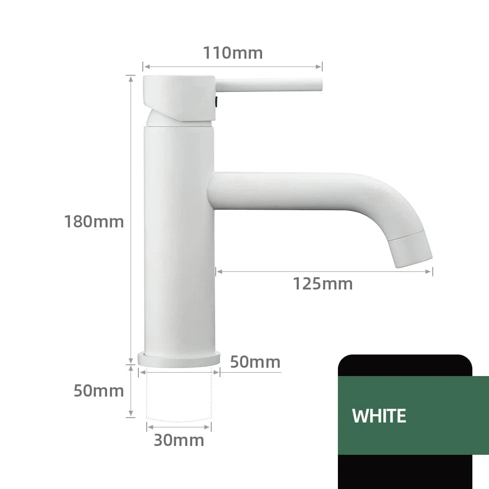 Mitigeo Court Mitigeur Lavabo Blanc