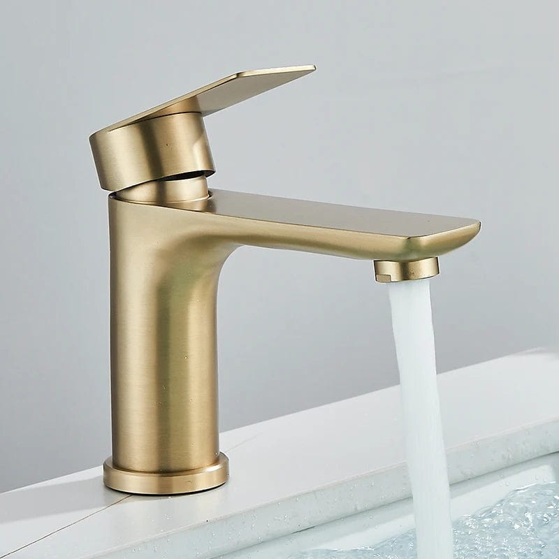 Or Brosse Mitigeur Lavabo Doré Mitigeo