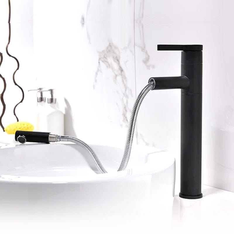 Noire matte Mitigeur Lavabo Douchette Mitigeo