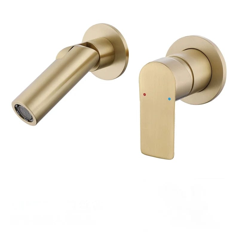 Mitigeo brushed gold Mitigeur Lavabo Encastrable Mural