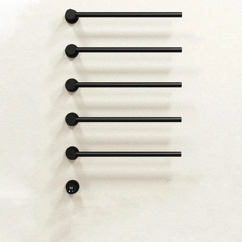 Noir-5 Rods Porte Serviette Chauffage Mitigeo