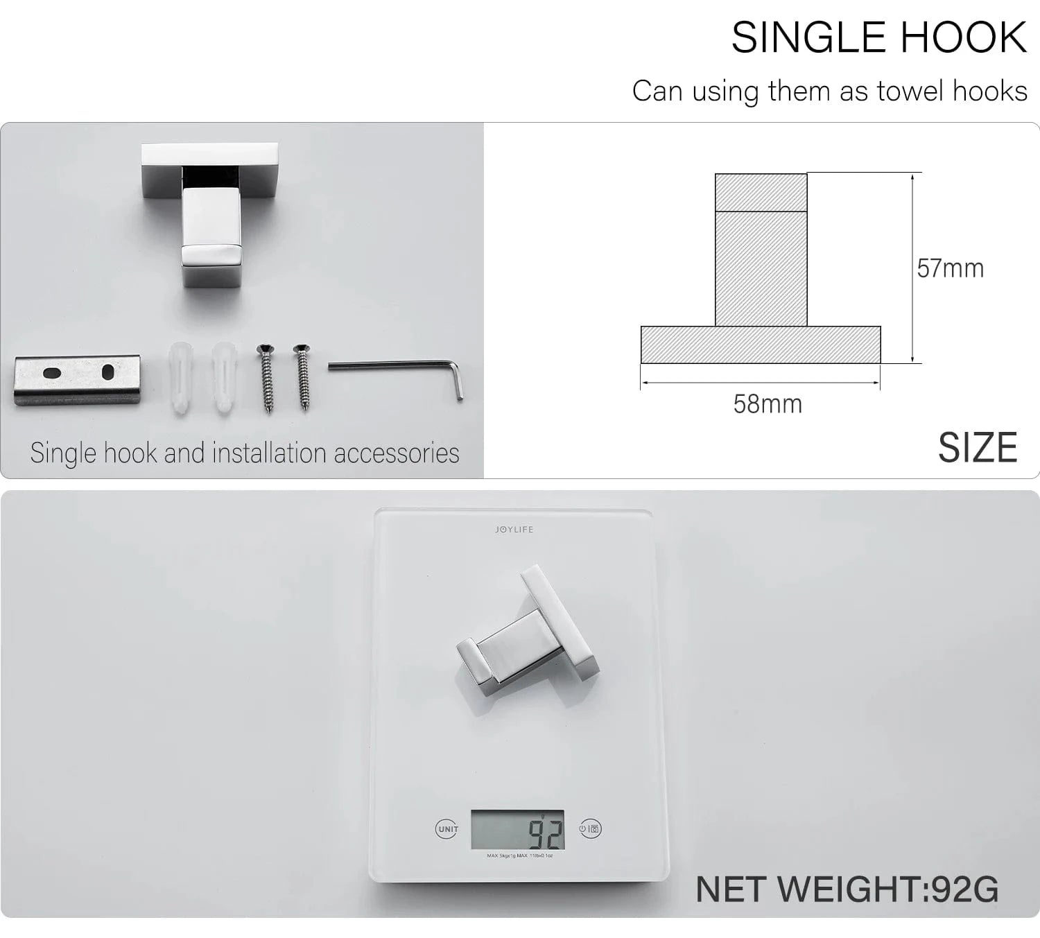 Porte-Serviette Mural en Acier inoxydable Mitigeo